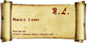 Mancz Leon névjegykártya